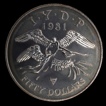 Lot 824: East Caribbean States - 1981 - Silver 50 Dollars - International Year of the Disabled Persons - Gem UNC