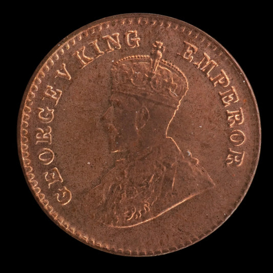 Lot 844: India - 1927 - King George V - 1/12 Anna - Bombay Mint - UNC Red-Brown