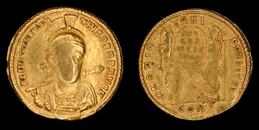 Lot 926: Roman Empire - AD 351-355 - Constantius II AV - Solidus - 4.25g gold - Minted in Constantinople (CONS)