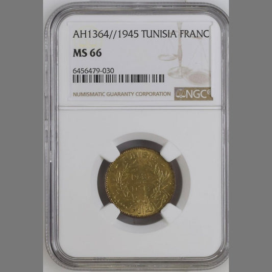 Tunisia, 1945, 1 Franc. TOPPOP