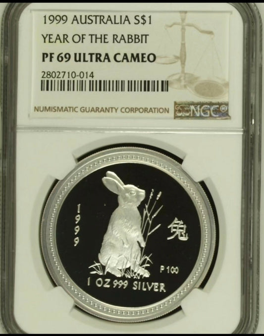 Australia, 1999, 1 Dollar, Year Of The Rabbit.