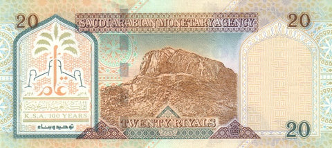 Back of 20 Riyals