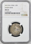Saudi Arabia - AH 1374 (1954) - Silver 1/2 Riyal - NGC MS 63