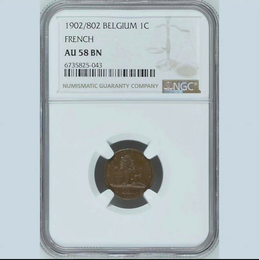 Belgium French, 1902, 1 Centime. TOPPOP