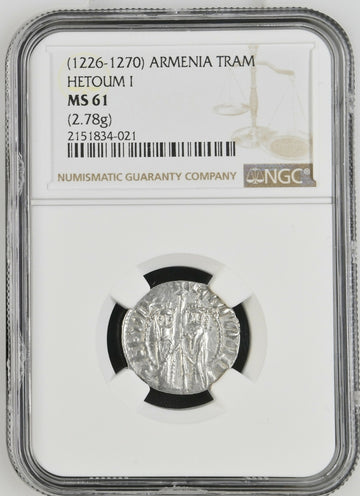 Cilician Armenia. Hetoum I Pair of Certified silver Trams ND (1226-1270)