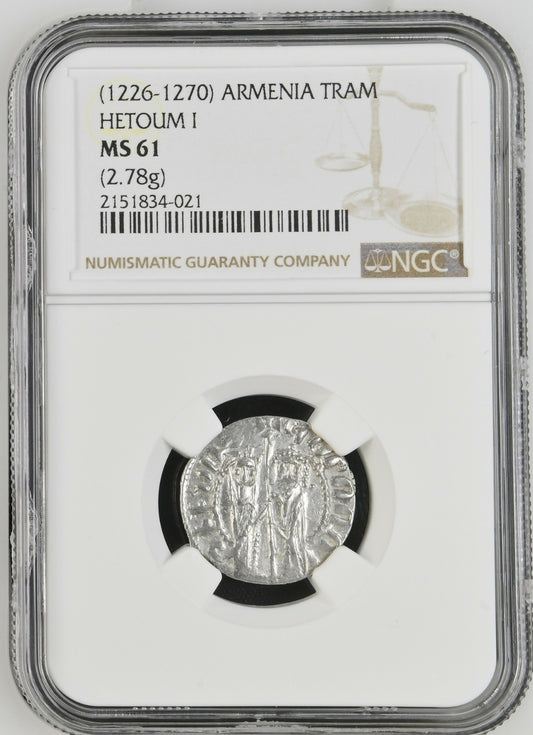 Cilician Armenia. Hetoum I Pair of Certified silver Trams ND (1226-1270)