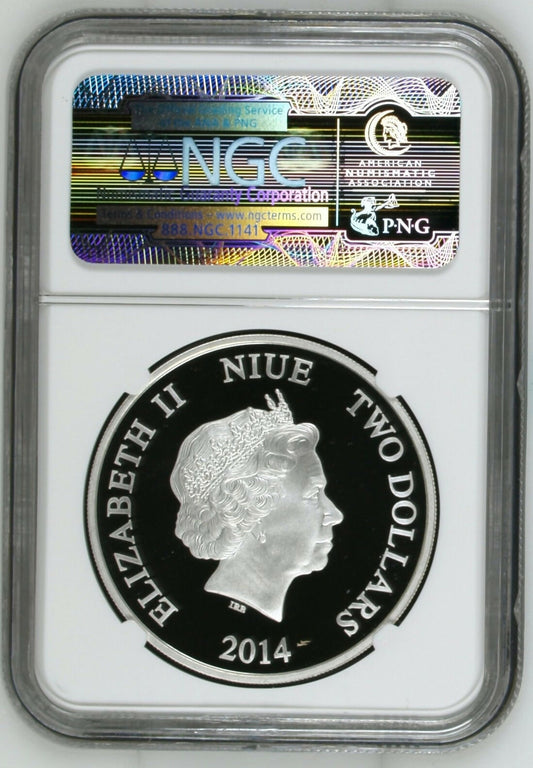 Niue: "Steamboat Willie - Mickey Mouse" 2 Dollars 2014