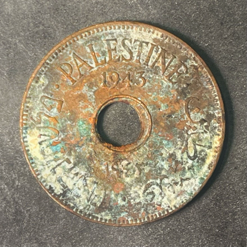 1943 PALESTINE 10 MILS - AS SHOWN - BRONZE