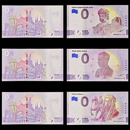 / 6 pieces of Zero Euro UNC/عدد 6 قطع زيرو يورو انسر