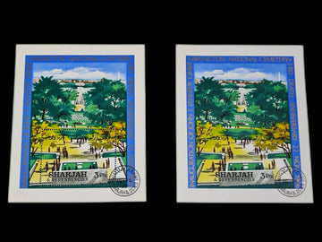 عدد 2 بطاقه بريدية - الشارقة قبل الاتحاد