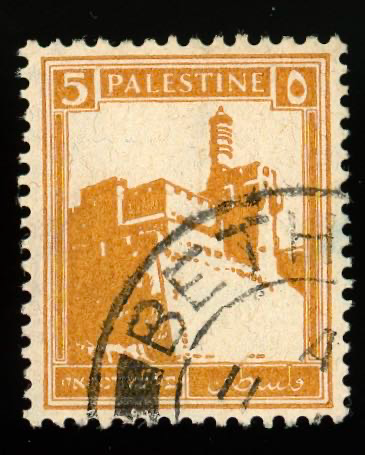1927-1937 Palestine 5 mils - used - with Bethlehem stamp
