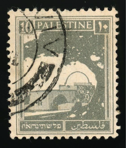 1927-1937 Palestine 10 Mils stamp - Tel Aviv stamp - used
