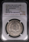 Lot 829: Egypt - 1981 - Silver 1 Pound - Suez Canal Reopening 3rd Anniversary - NGC MS 66 - TOP POP
