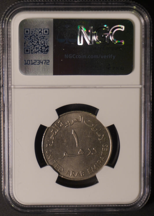Lot 959: United Arab Emirates - 1973 - 1 Dirham - NGC MS 62