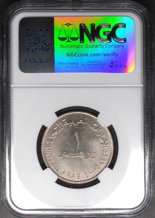 Lot 975: United Arab Emirates - 1987 - 1 Dirham - NGC UNC Details, Stained