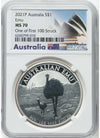 Australia, 2021, 1 Dollar, Emu. ? TOPPOP / One of the 100 Struck ?