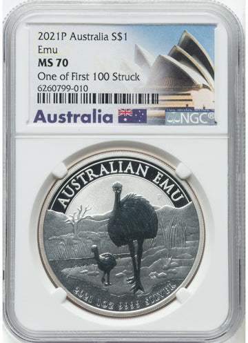 Australia, 2021, 1 Dollar, Emu. ? TOPPOP / One of the 100 Struck ?
