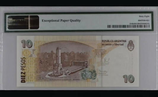 Argentina, 2012, 10 Pesos, Pick 354b. TOPPOP